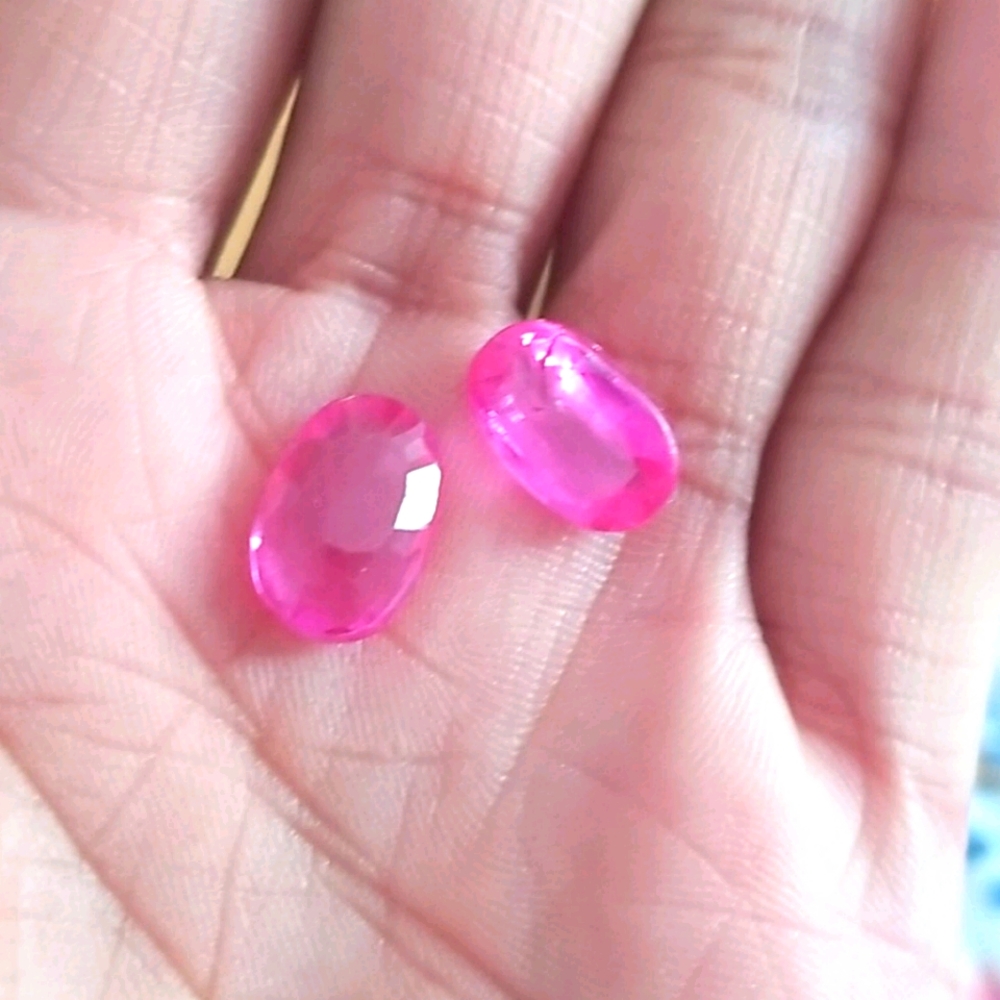 2 Created Ruby Loose Stone Size Totally 10ct - image 1